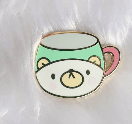 Pins : Bear Cup //  Magnetic Backing