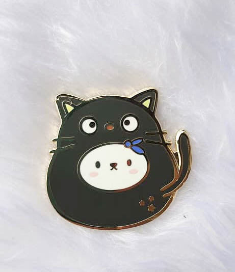 Pins : Cutie Patootie // Black Cat //  Magnetic Backing