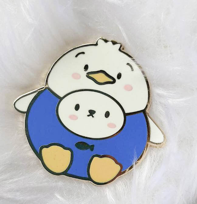 Pins : Cutie Patootie // Blue Shirt Duck //  Magnetic Backing
