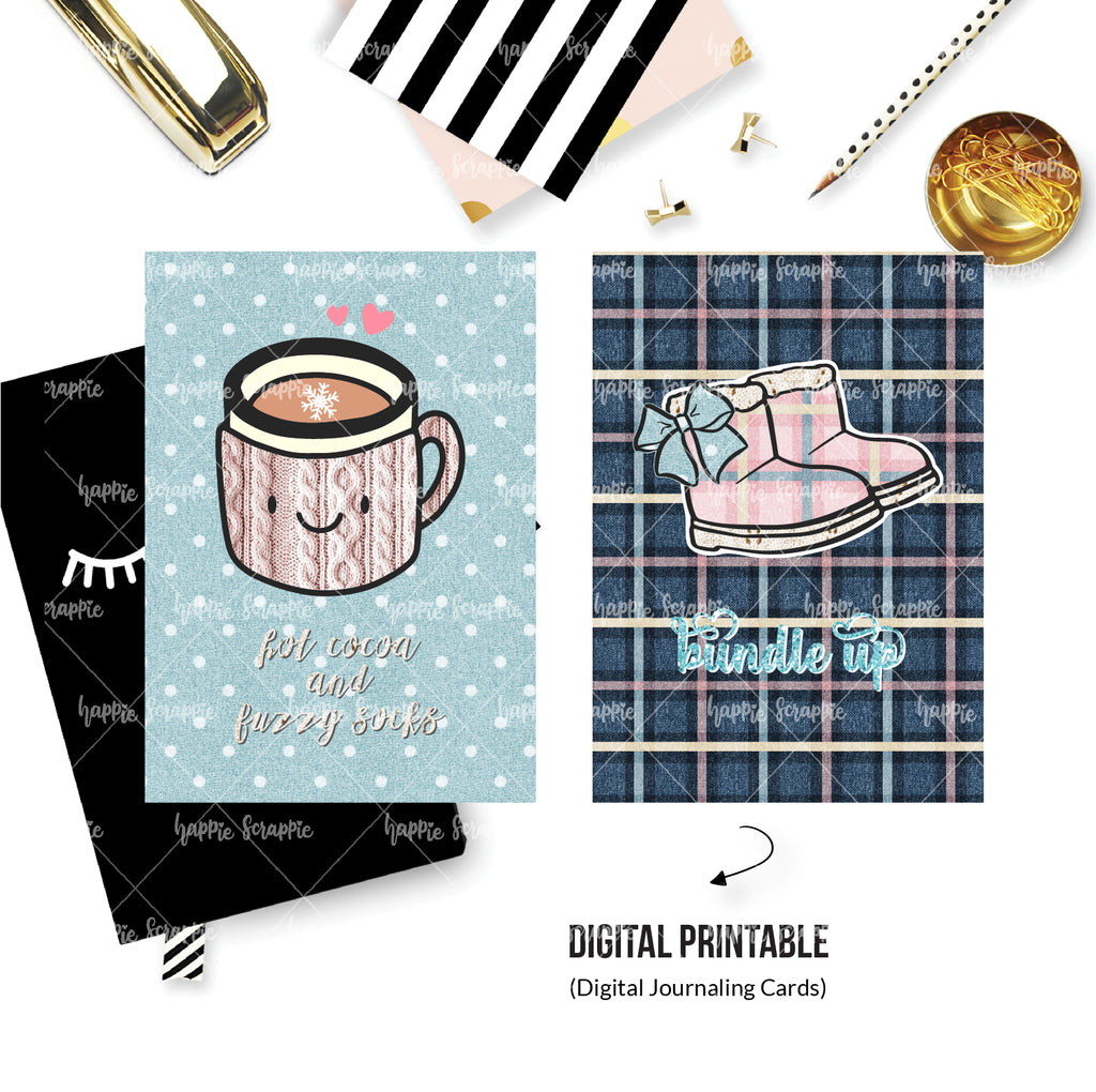 DIGITAL DASHBOARD - No Physical Product : Bundle Up / Winter (A6 sized)