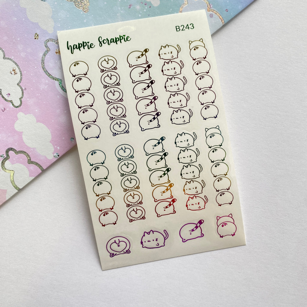 Foiled Stickers : Sparkly Booties Clear Sticker - List (B243)