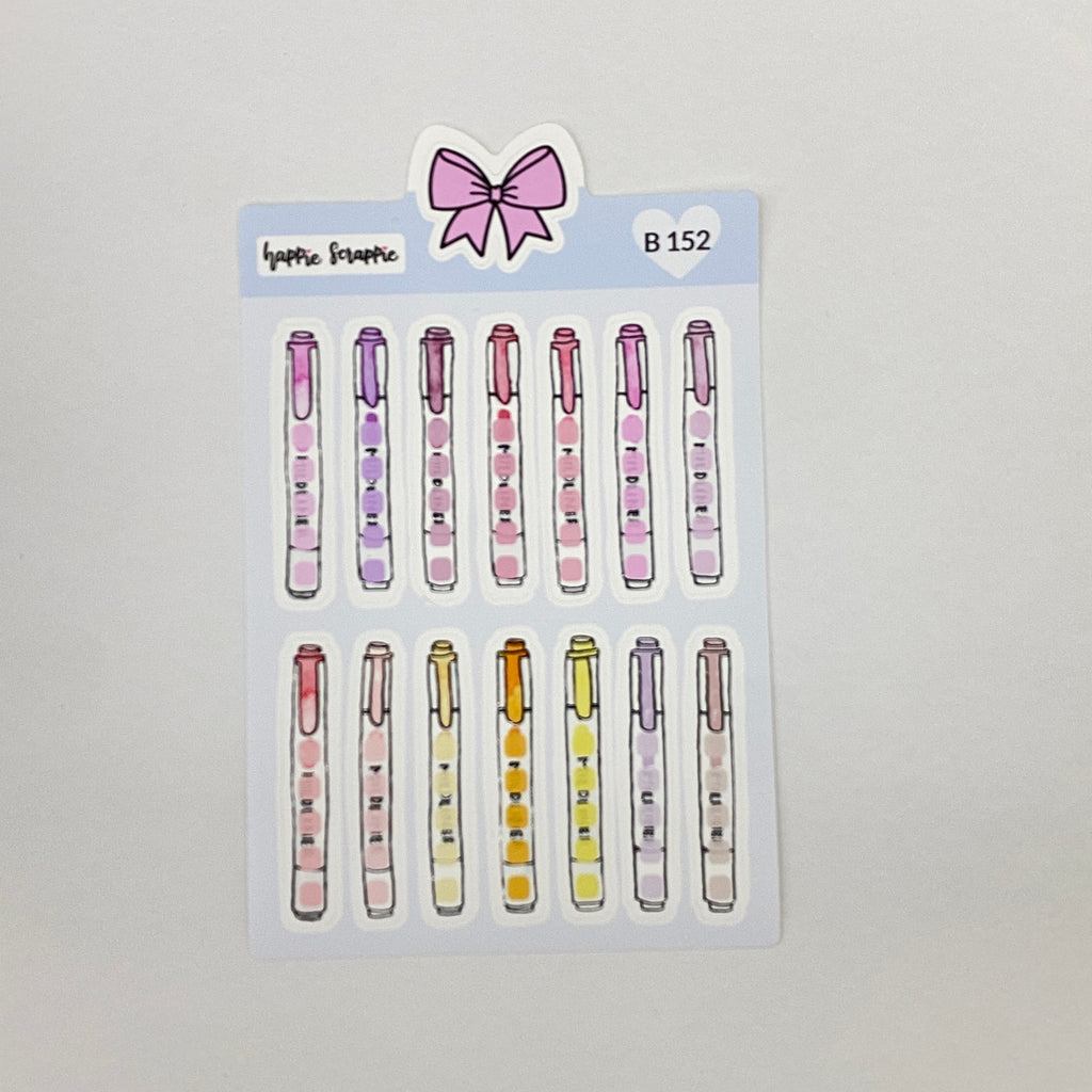 Planner Stickers :  Pink Mildliner Checklist (B152)