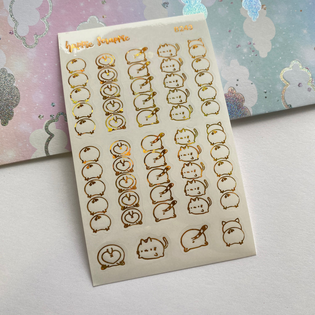 Foiled Stickers : Sparkly Booties Clear Sticker - List (B243)