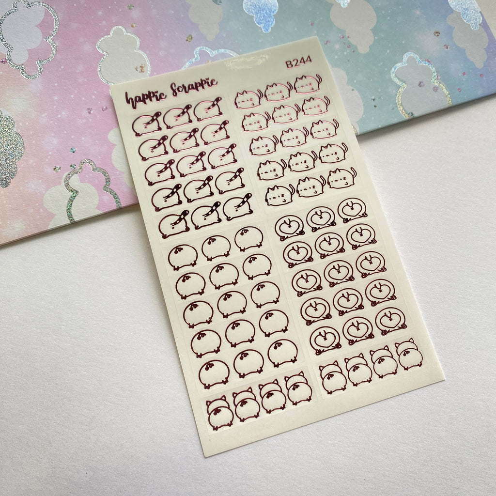 Foiled Stickers : Sparkly Booties Clear Sticker - Header (B244)