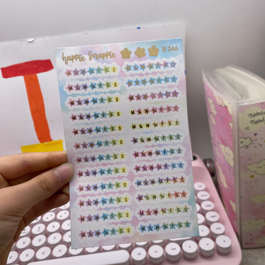 Planner Stickers : Foiled Rainbow Habit Tracker (B346)