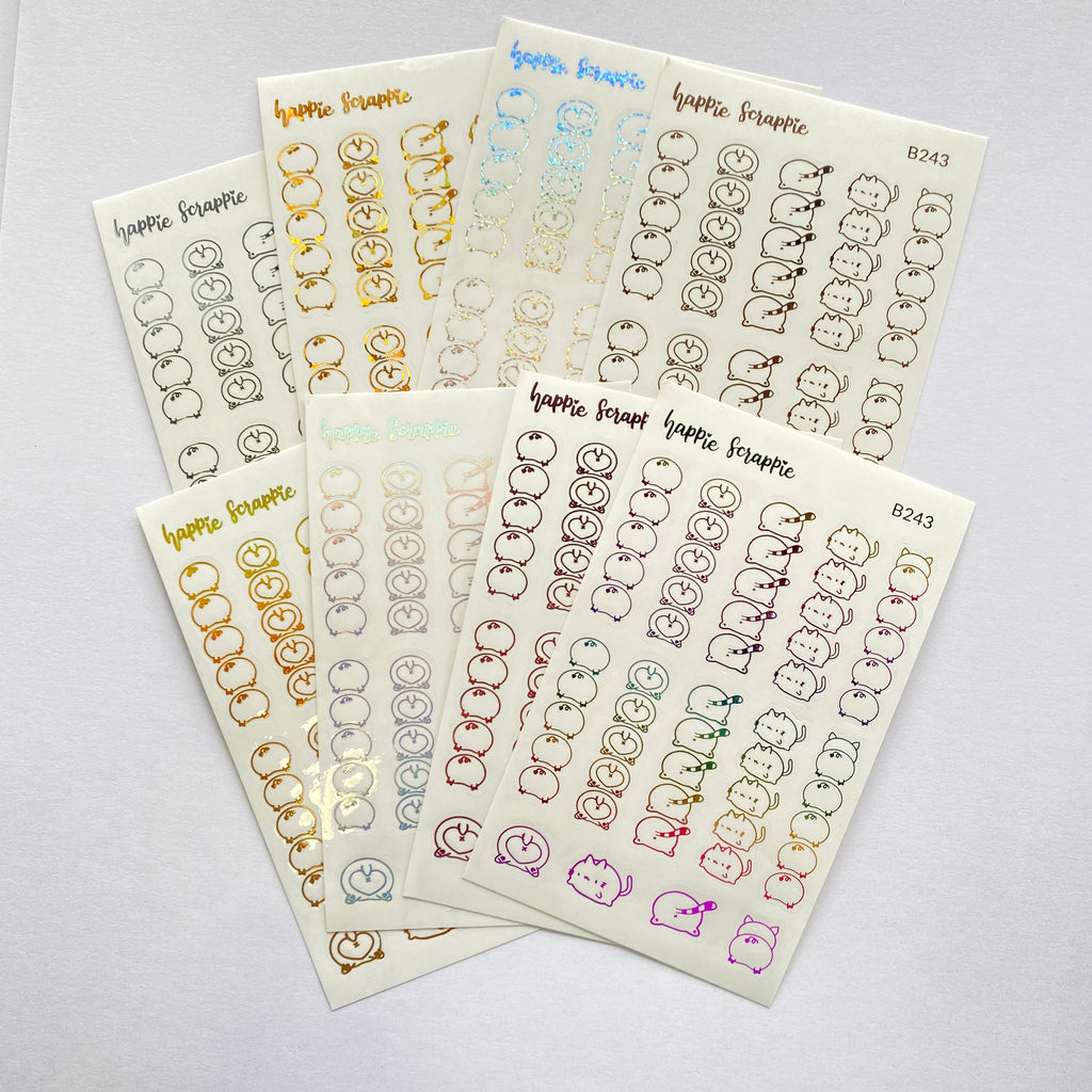 Foiled Stickers : Sparkly Booties Clear Sticker - List (B243)