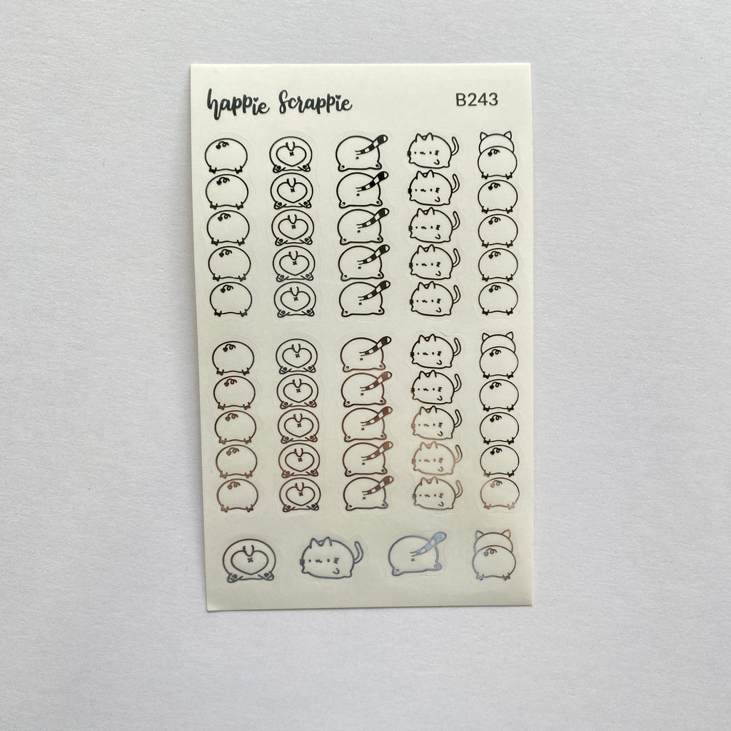 Foiled Stickers : Sparkly Booties Clear Sticker - List (B243)