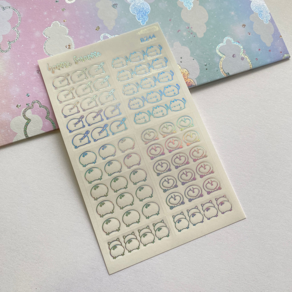 Foiled Stickers : Sparkly Booties Clear Sticker - Header (B244)