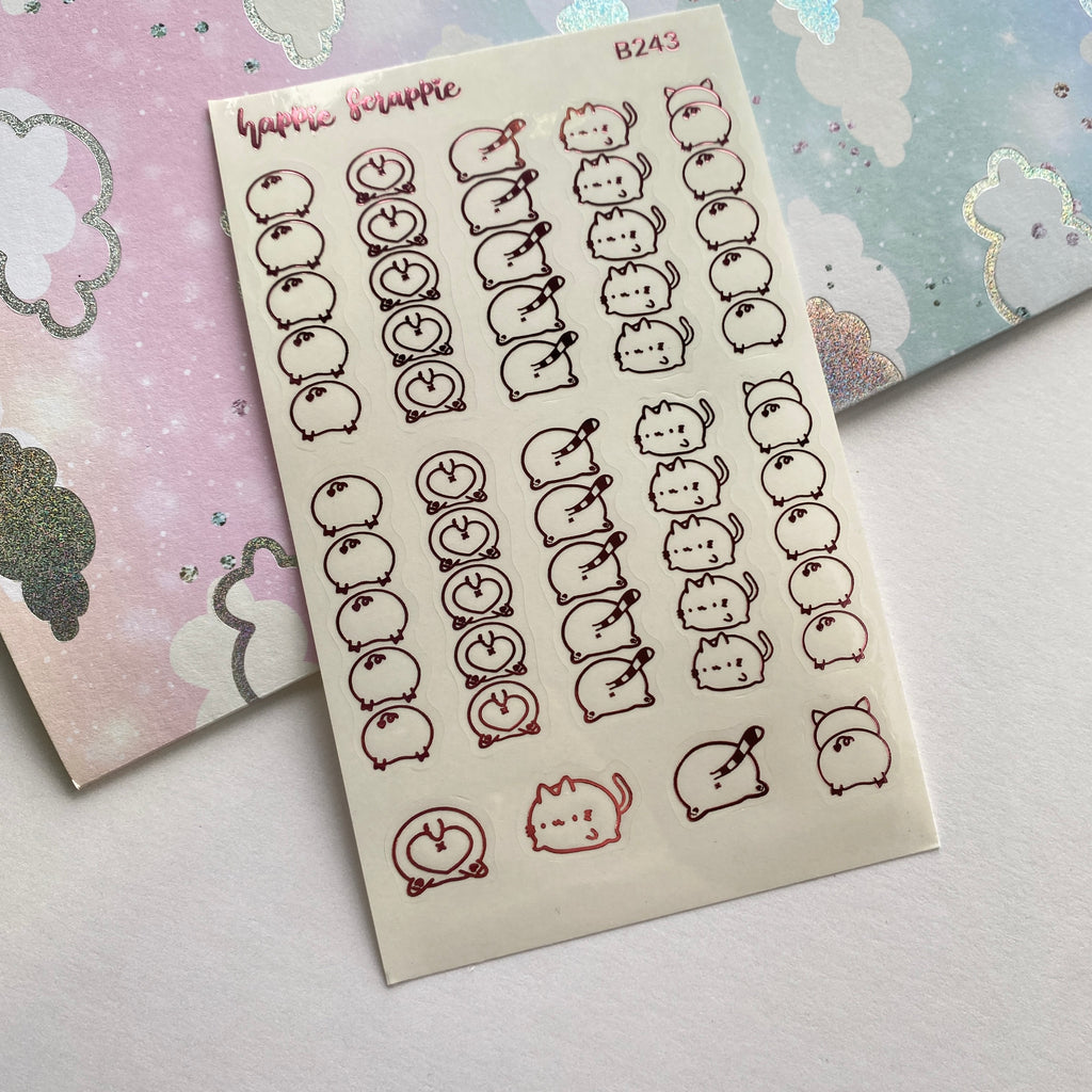 Foiled Stickers : Sparkly Booties Clear Sticker - List (B243)