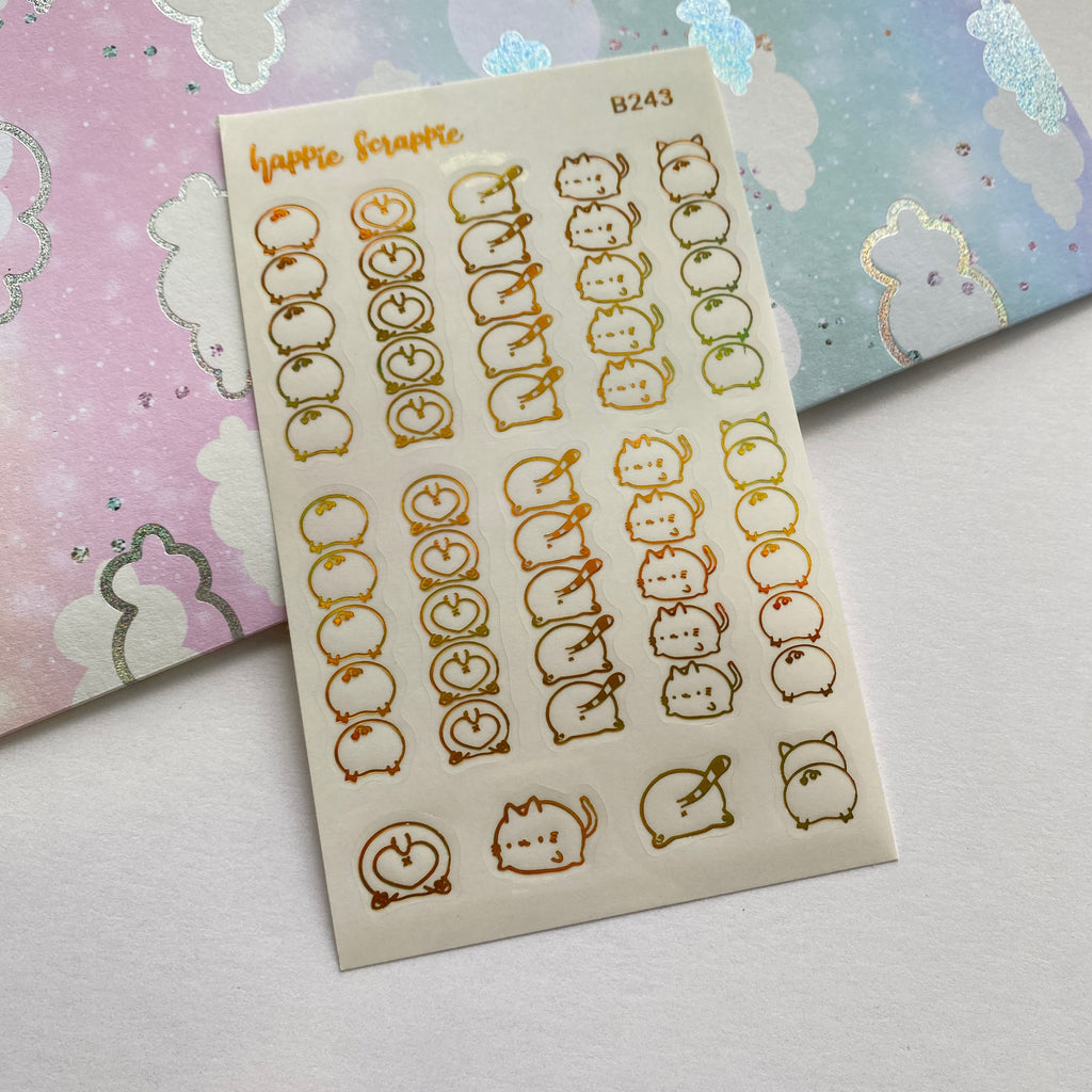 Foiled Stickers : Sparkly Booties Clear Sticker - List (B243)