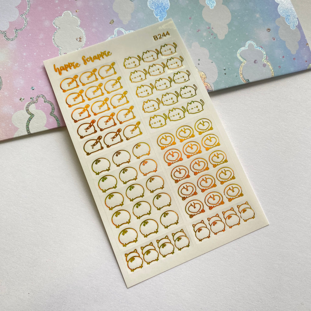 Foiled Stickers : Sparkly Booties Clear Sticker - Header (B244)