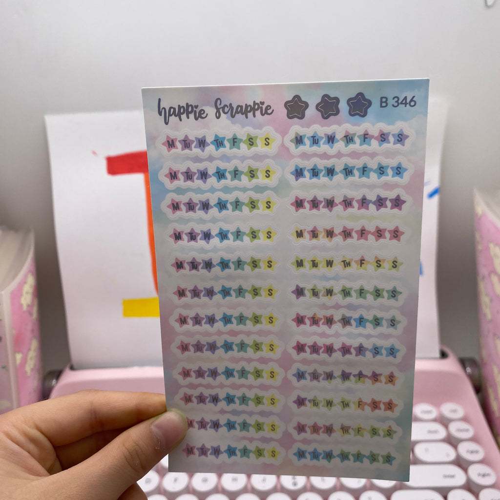 Planner Stickers : Foiled Rainbow Habit Tracker (B346)