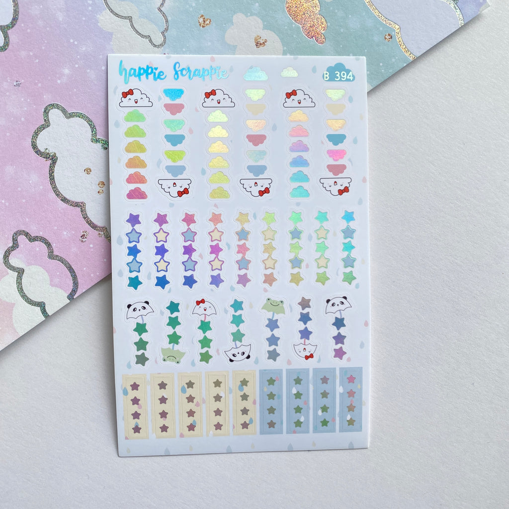 Planner Stickers : Spring Shower  // Foiled Check Lists (B394)