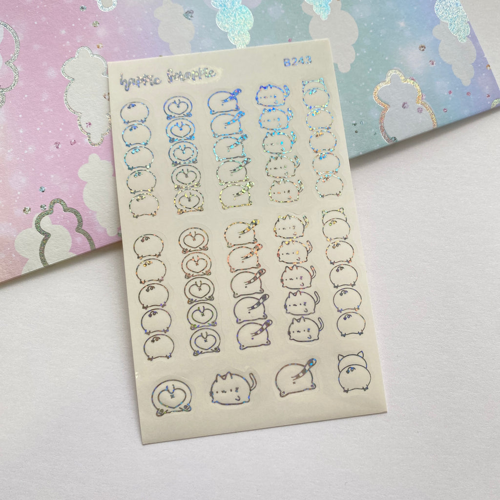 Foiled Stickers : Sparkly Booties Clear Sticker - List (B243)