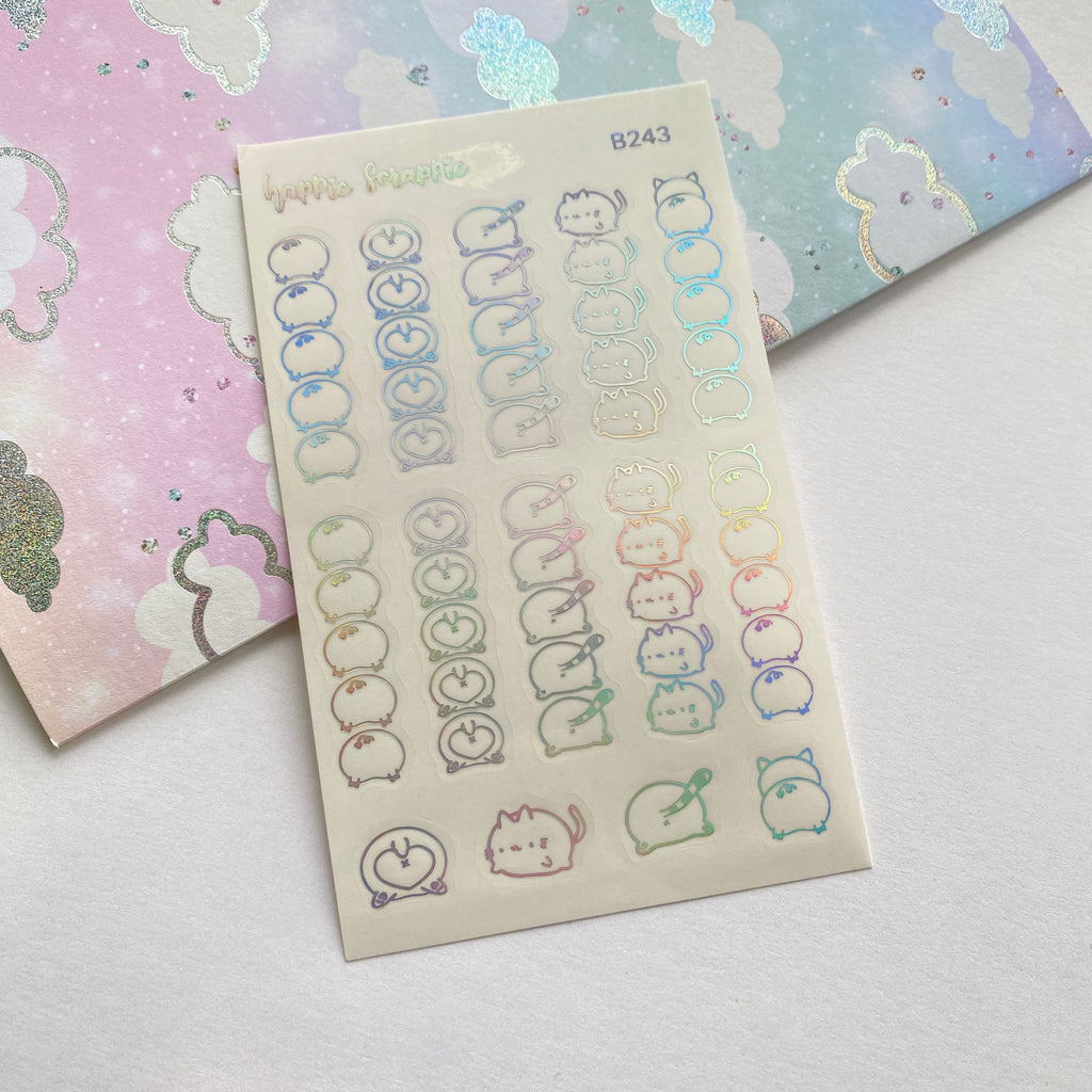 Foiled Stickers : Sparkly Booties Clear Sticker - List (B243)