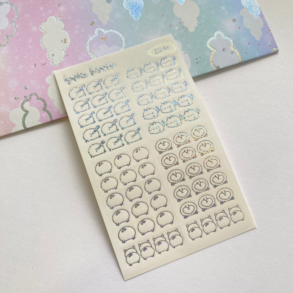 Foiled Stickers : Sparkly Booties Clear Sticker - Header (B244)