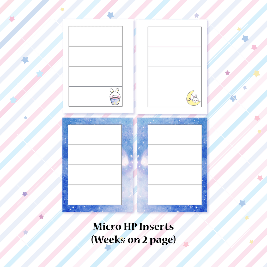 Micro HP Inserts - Galaxy Weeks Horizontal Layout // Collabs with Annie Plans Printables