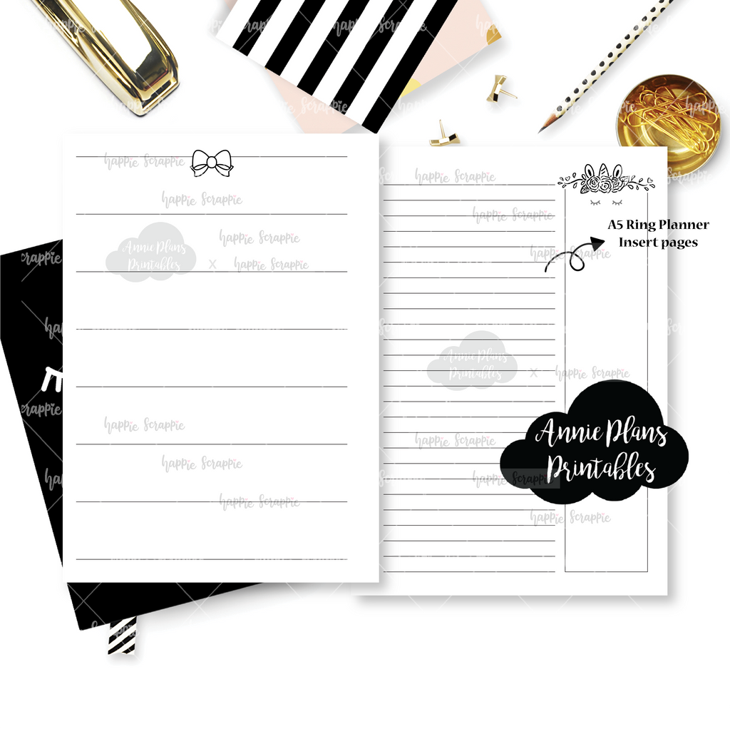 Rings Planner Inserts - Magical Wishes (Unicorn) // Weekly // Collabs with Annie Plans Printables