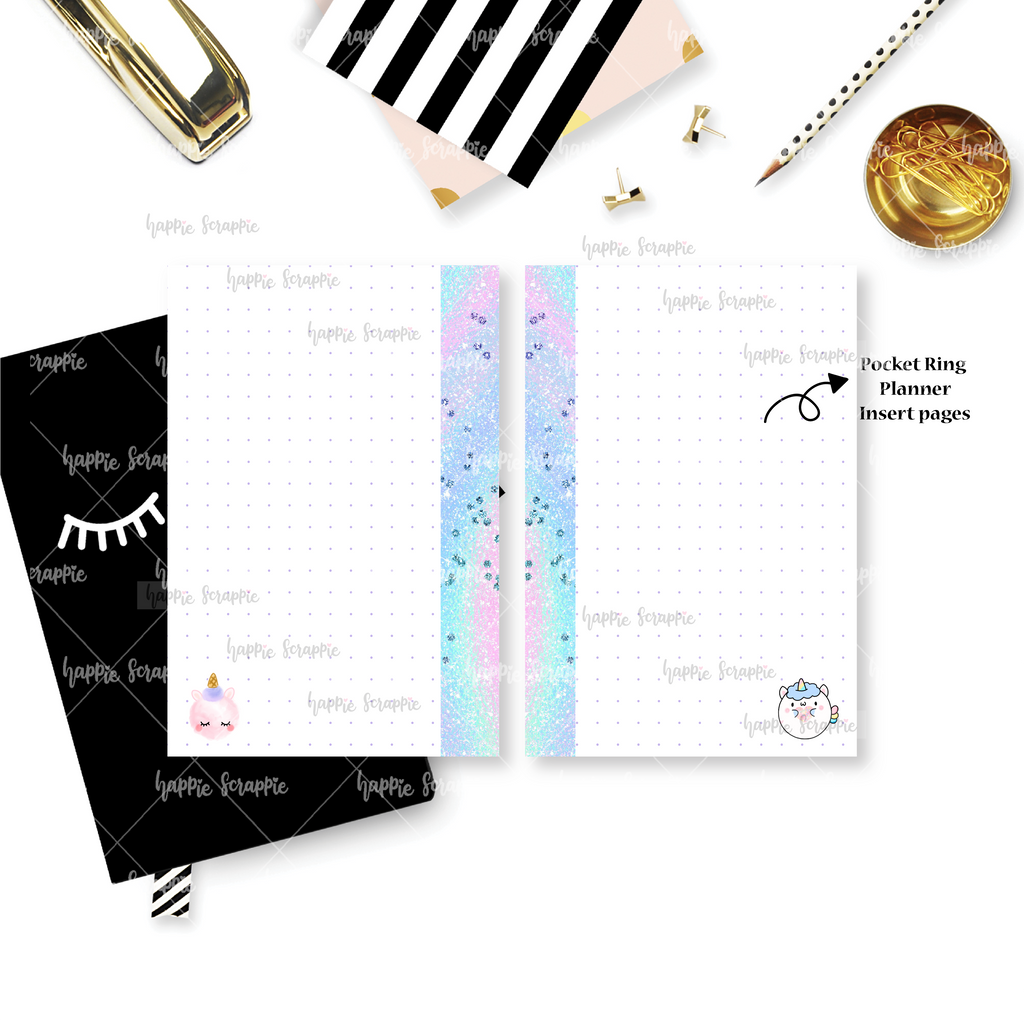Rings Planner Inserts - Magical Wishes (Unicorn) // Dotted