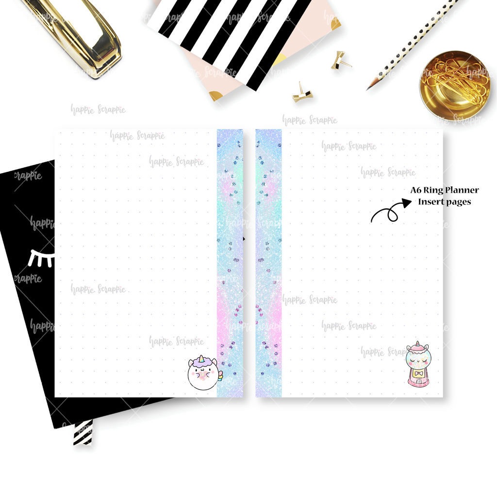 Rings Planner Inserts - Magical Wishes (Unicorn) // Dotted