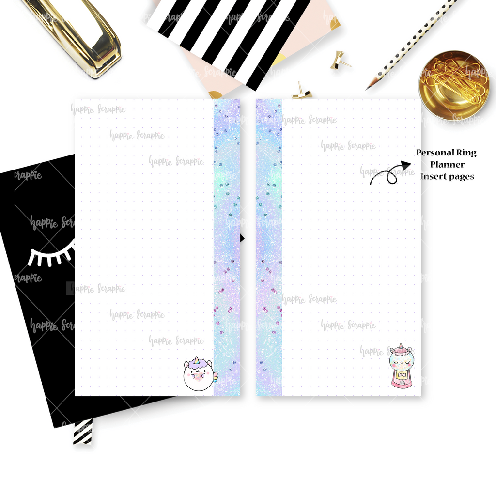 Rings Planner Inserts - Magical Wishes (Unicorn) // Dotted