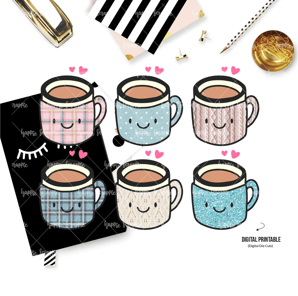 DIGITAL DOWNLOAD! - No Physical Product : Bundle Up / Winter Cozy Mugs