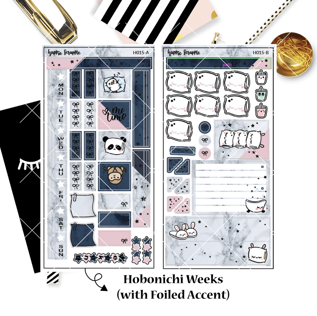 Hobonichi Weeks Sticker Kit - Me Time // H015 - Foiled Stickers